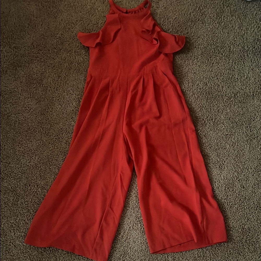 GB girls Red Jumpsuit casual or dressy wide leg size 12